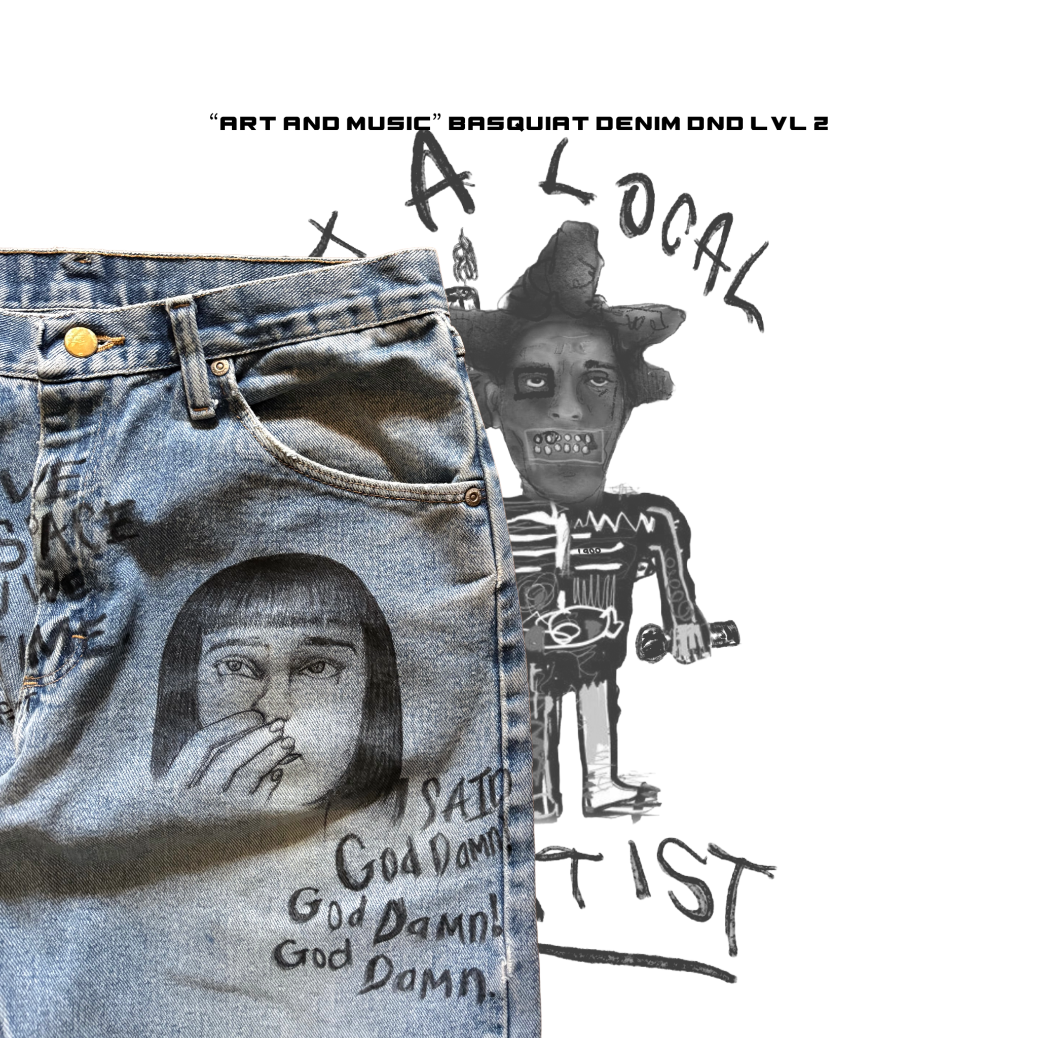 “Art and Music” DND LVL 2 Basquiat Denim